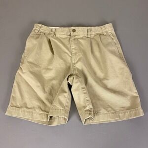 Eddie Bauer Shorts Men's Size 36‎ Beige Relaxed Fit Pleated Khaki Outdoor Casual